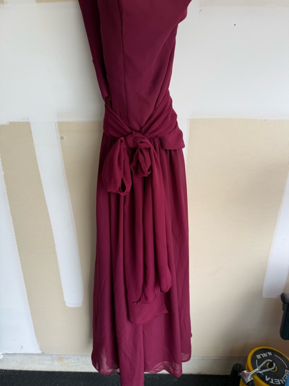 Strapless Burgundy Formal Gown - Picture 3 of 5